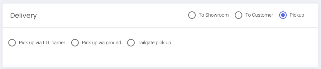 Select Pickup Options in Proposals